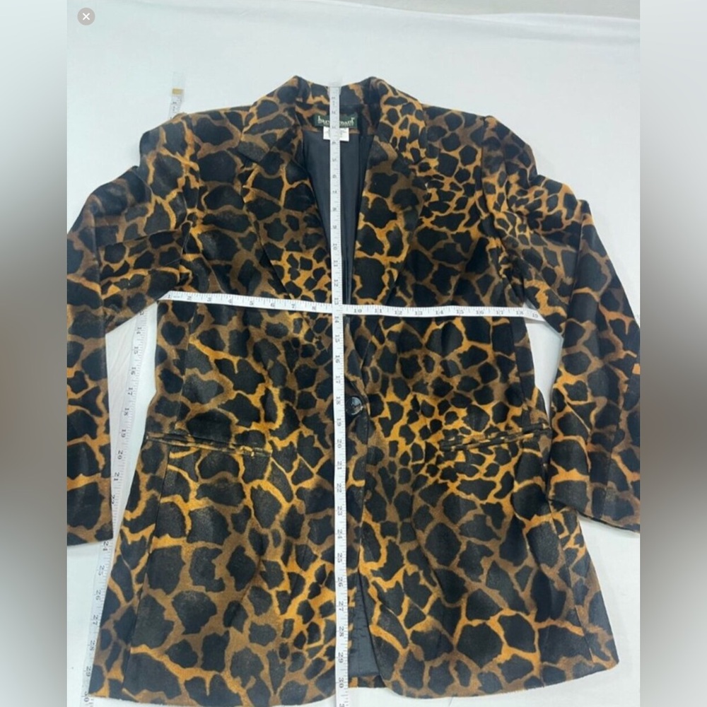 Vintage Harve Benard Leopard Print Faux Fur Blazer Jacket Coat Size 8 animal - Picture 5 of 5